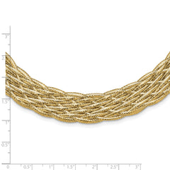 14K Polished Braided Mesh Necklace