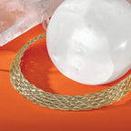 14K Polished Braided Mesh Necklace