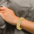 14K Polished Braided Mesh Bracelet