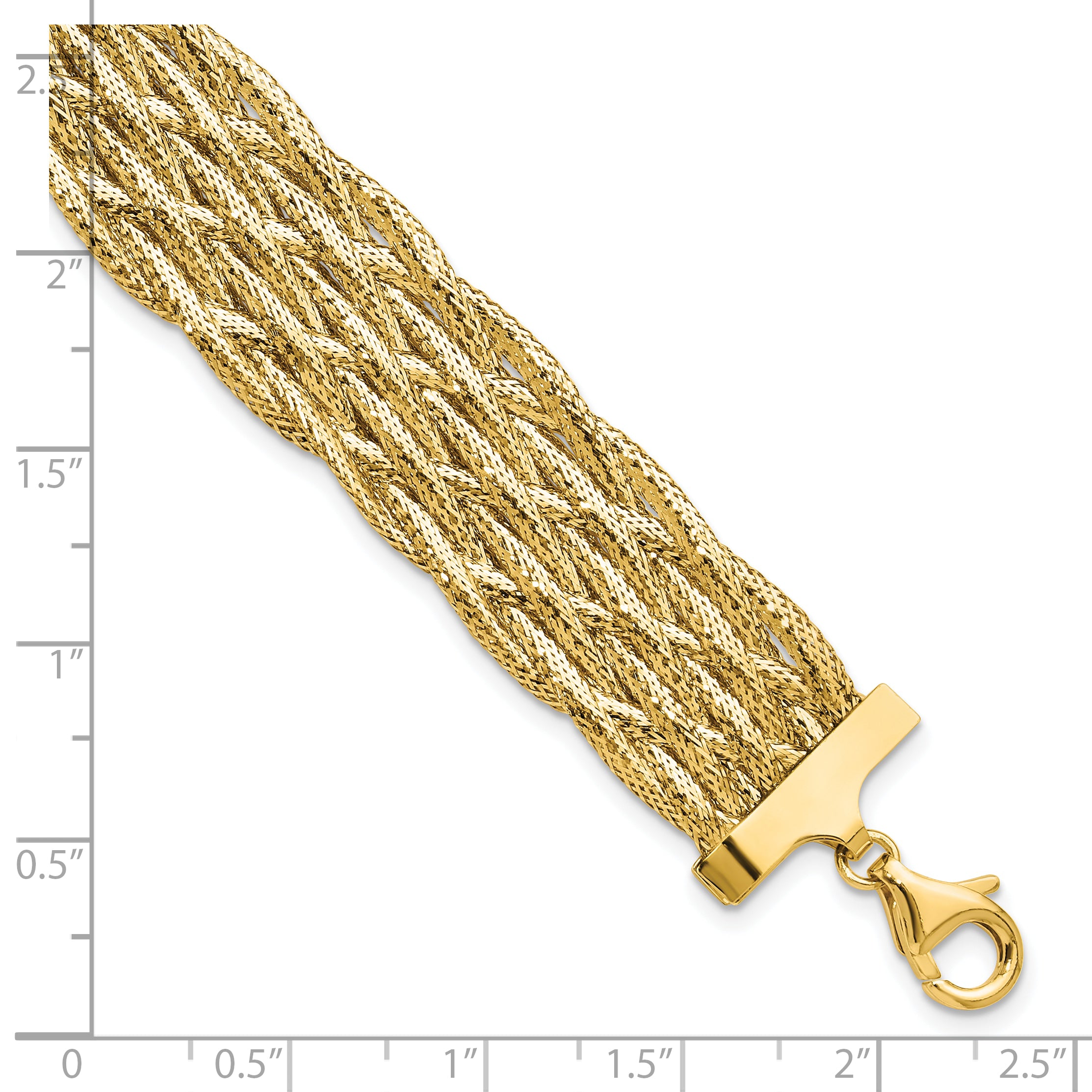 14K Polished Braided Mesh Bracelet