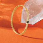 14K Polished Onyx Mesh Slip-on Stretch Bracelet
