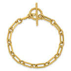 14K Polished and Twisted Fancy Link Toggle Bracelet