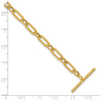 14K Polished and Twisted Fancy Link Toggle Bracelet