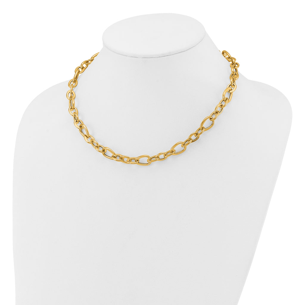 14K Polished Fancy Link Necklace