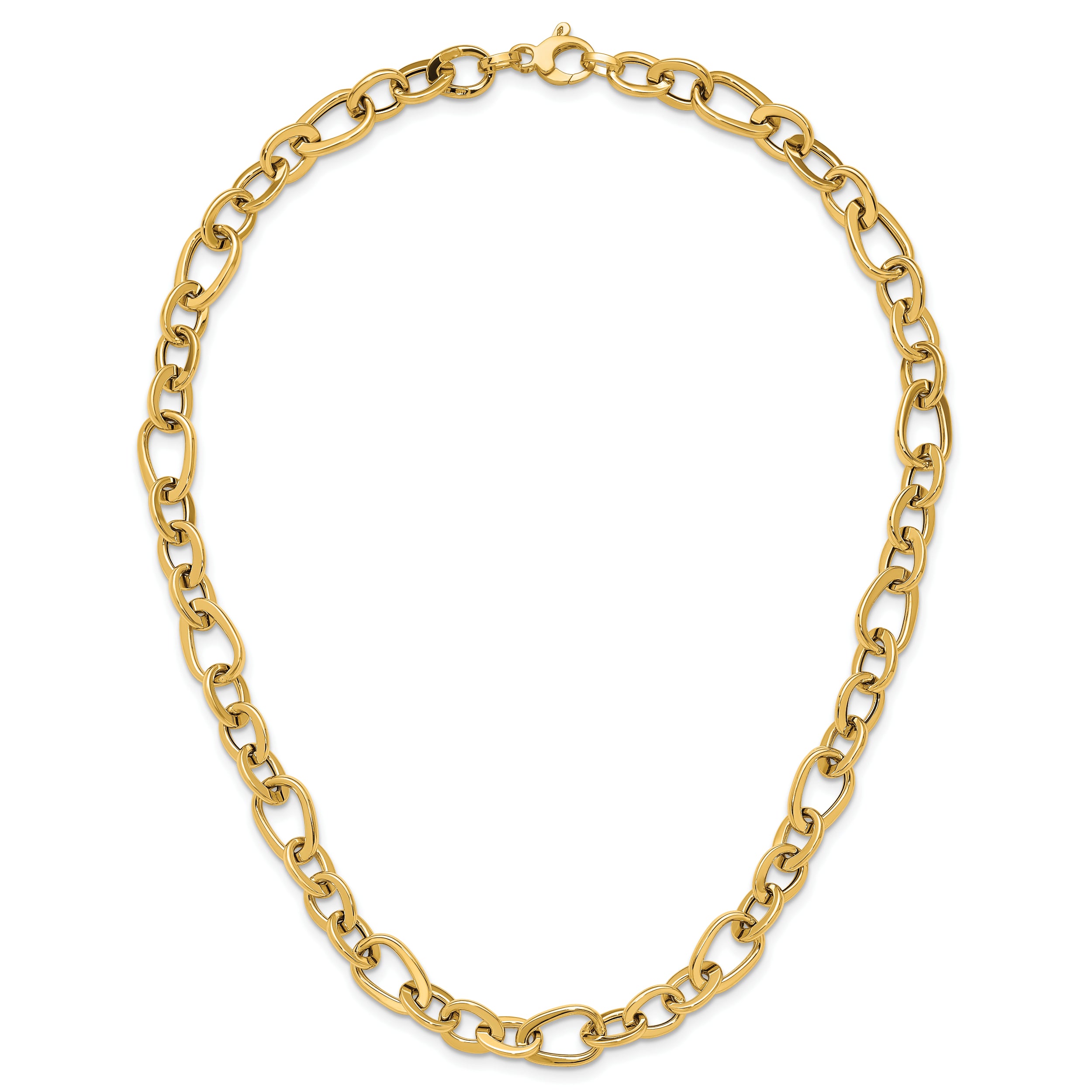 14K Polished Fancy Link Necklace