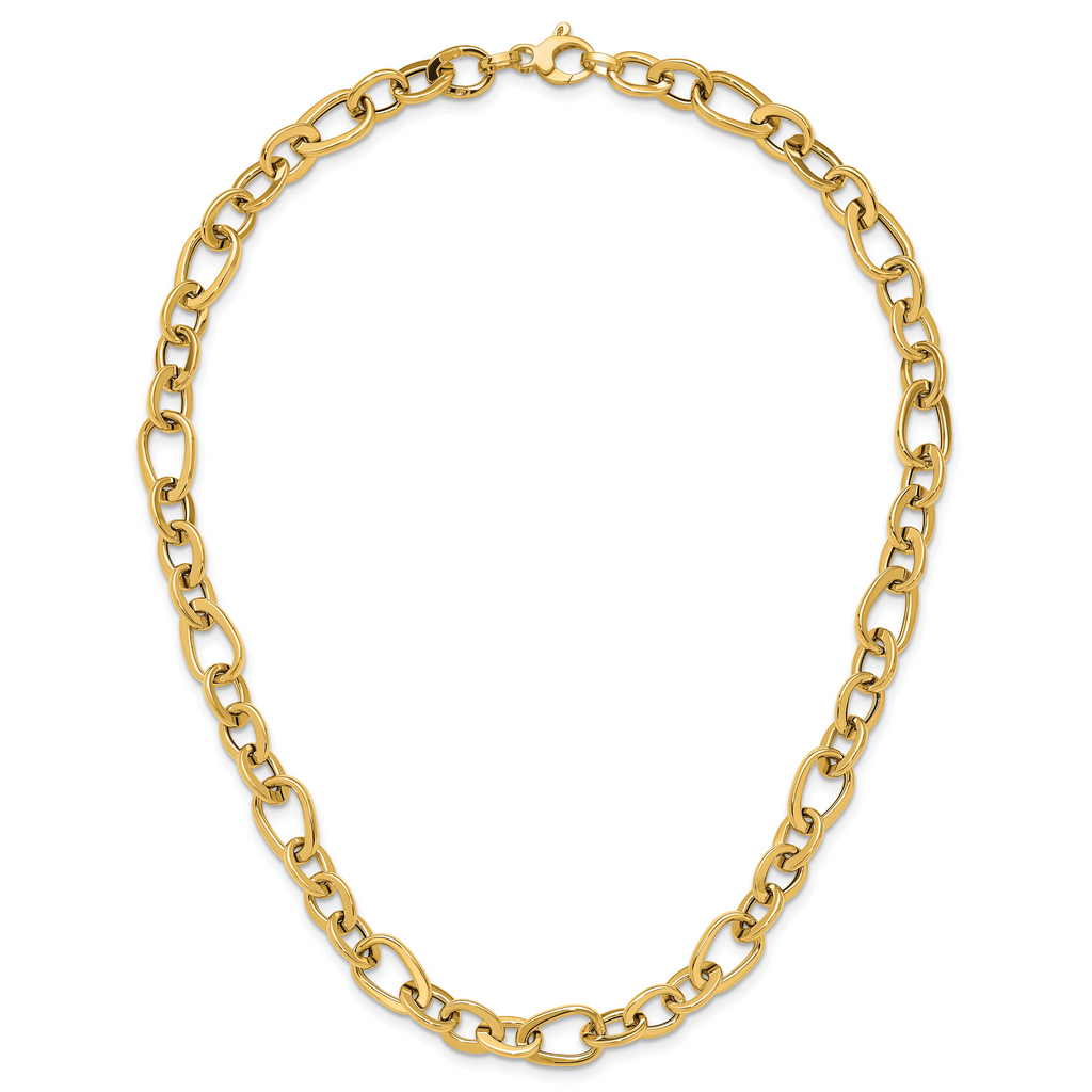 14K Polished Fancy Link Necklace
