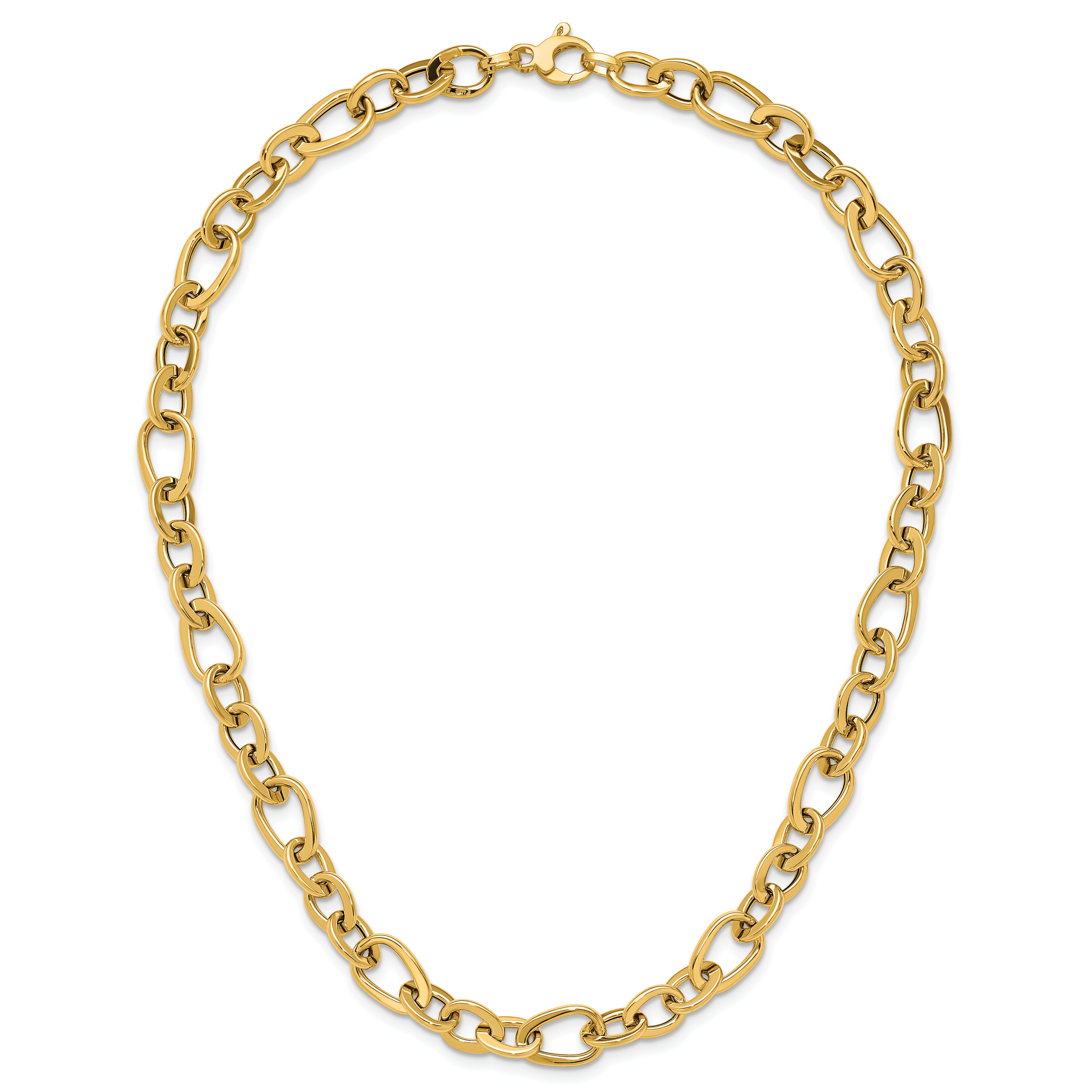 14K Polished Fancy Link Necklace
