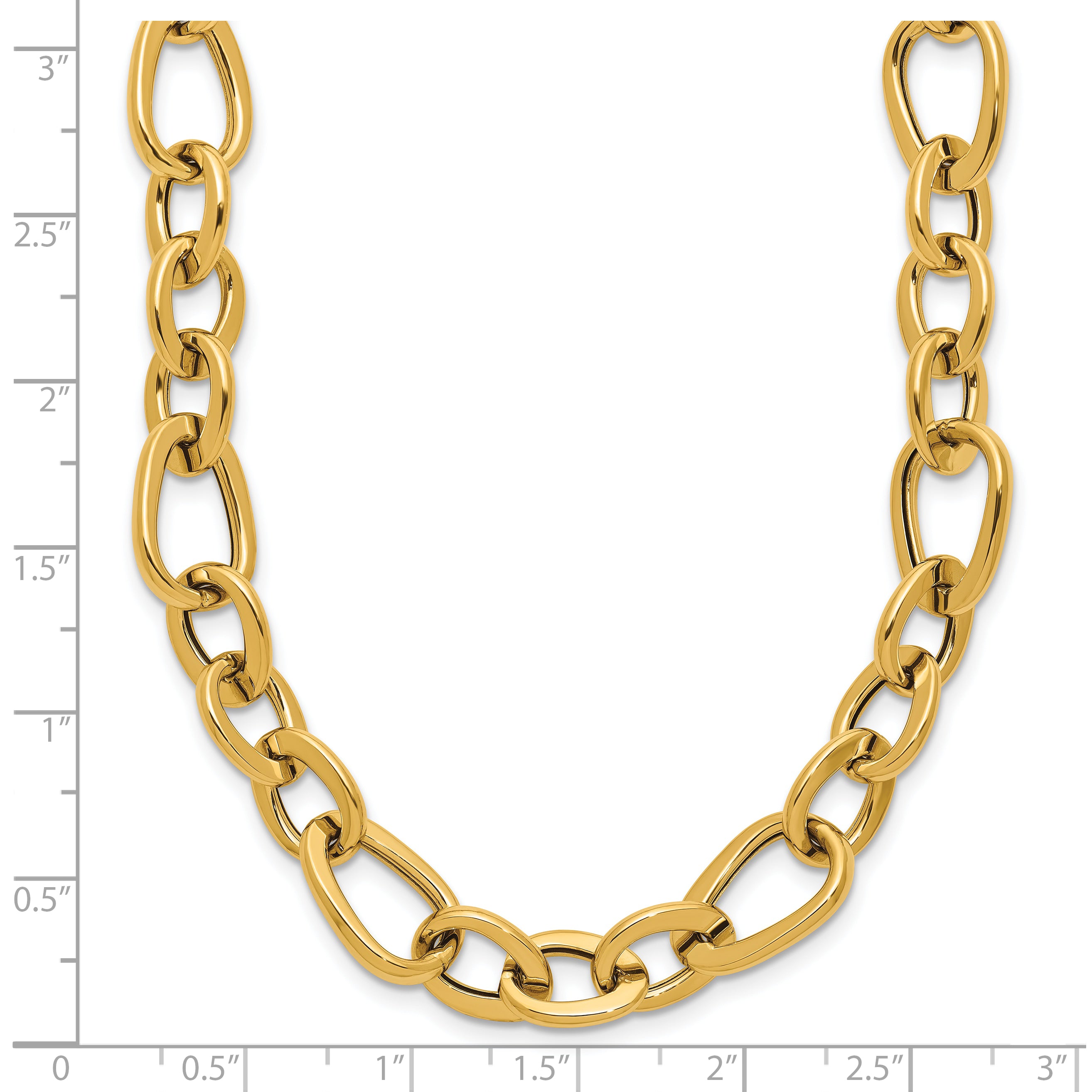 14K Polished Fancy Link Necklace