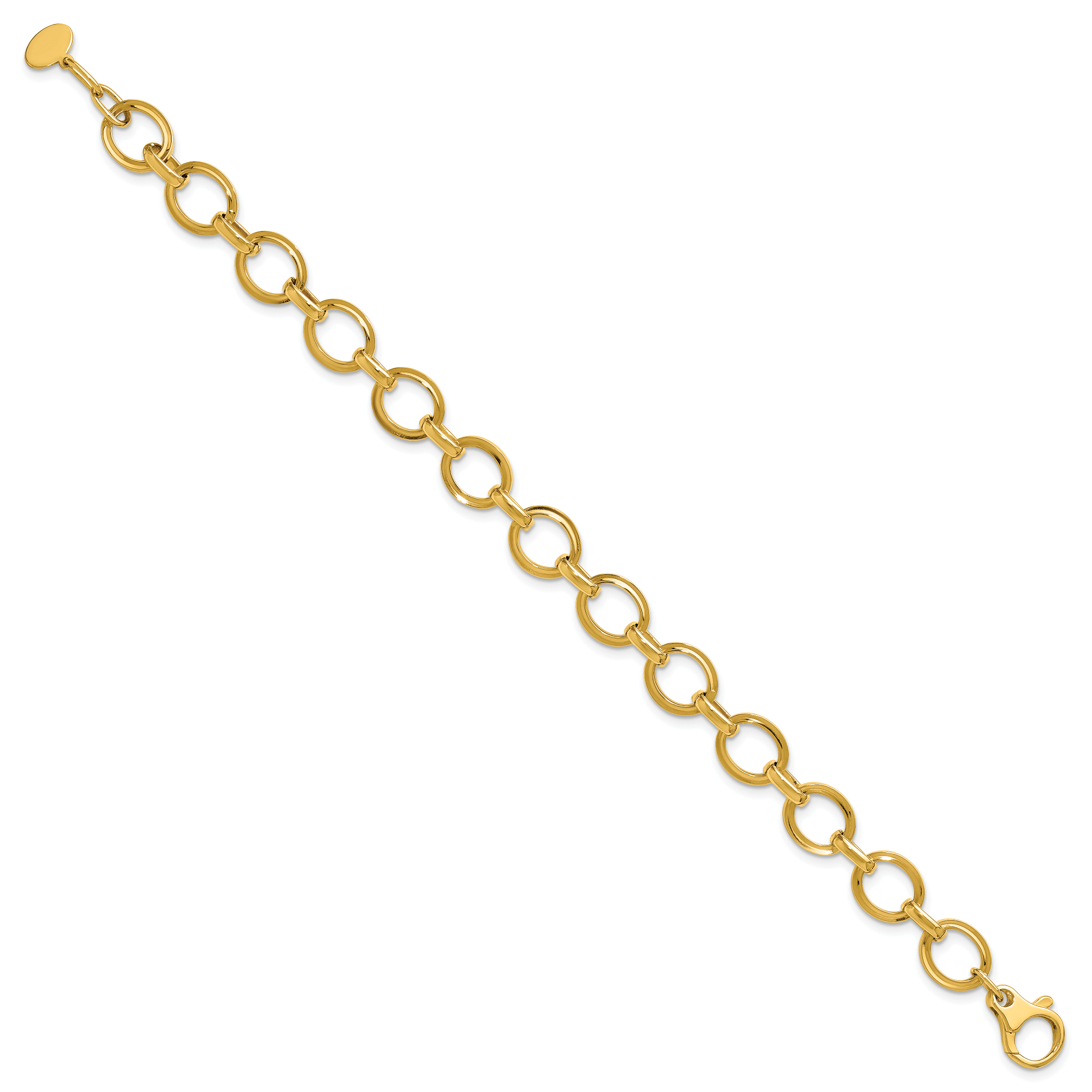 14K Polished and Grooved Fancy Link Bracelet Secondary image