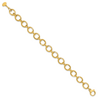14K Polished and Grooved Fancy Link Bracelet
