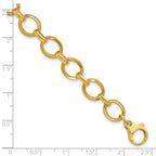 14K Polished and Grooved Fancy Link Bracelet