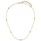 14K Polished/Textured/Dia-cut Beads w/ 2in ext. Necklace