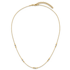14K Two-tone Pol/Texture/Dia-cut Beads w/2in ext. Necklace