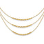 14K Pol/Texture/Dia-cut Beads 3-strand w/ 2in ext. Necklace