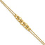 14K Pol/Texture/Dia-cut Beads 2-Strand w/ 1in ext. Bracelet