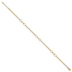 14K Oval Link 9 inch Plus 1 inch Extender - Total 10 inch Anklet