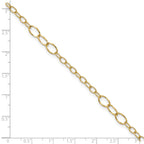 14K Oval Link 9 inch Plus 1 inch Extender - Total 10 inch Anklet