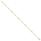 14K Freshwater Cultured Pearl / Round Beads 9 inch Plus 1 inch Extender - Total 10 inch Anklet