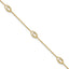 14K Oval Link 5-Station 9 inch Plus 1 inch Extender - Total 10 inch Anklet