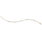 14K Infinity and Diamond-cut Bead 9 inch Plus 1 inch Extender - Total 10 inch Anklet
