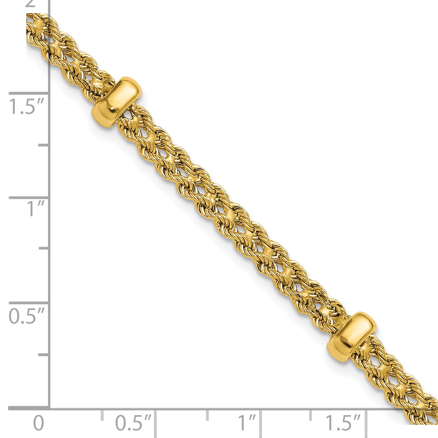 14K Polished and Diamond-cut Fancy Braided Rope Bracelet