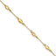 14K Polished Teardrop 9 inch Plus 1 inch Extender - Total 10 inch Anklet