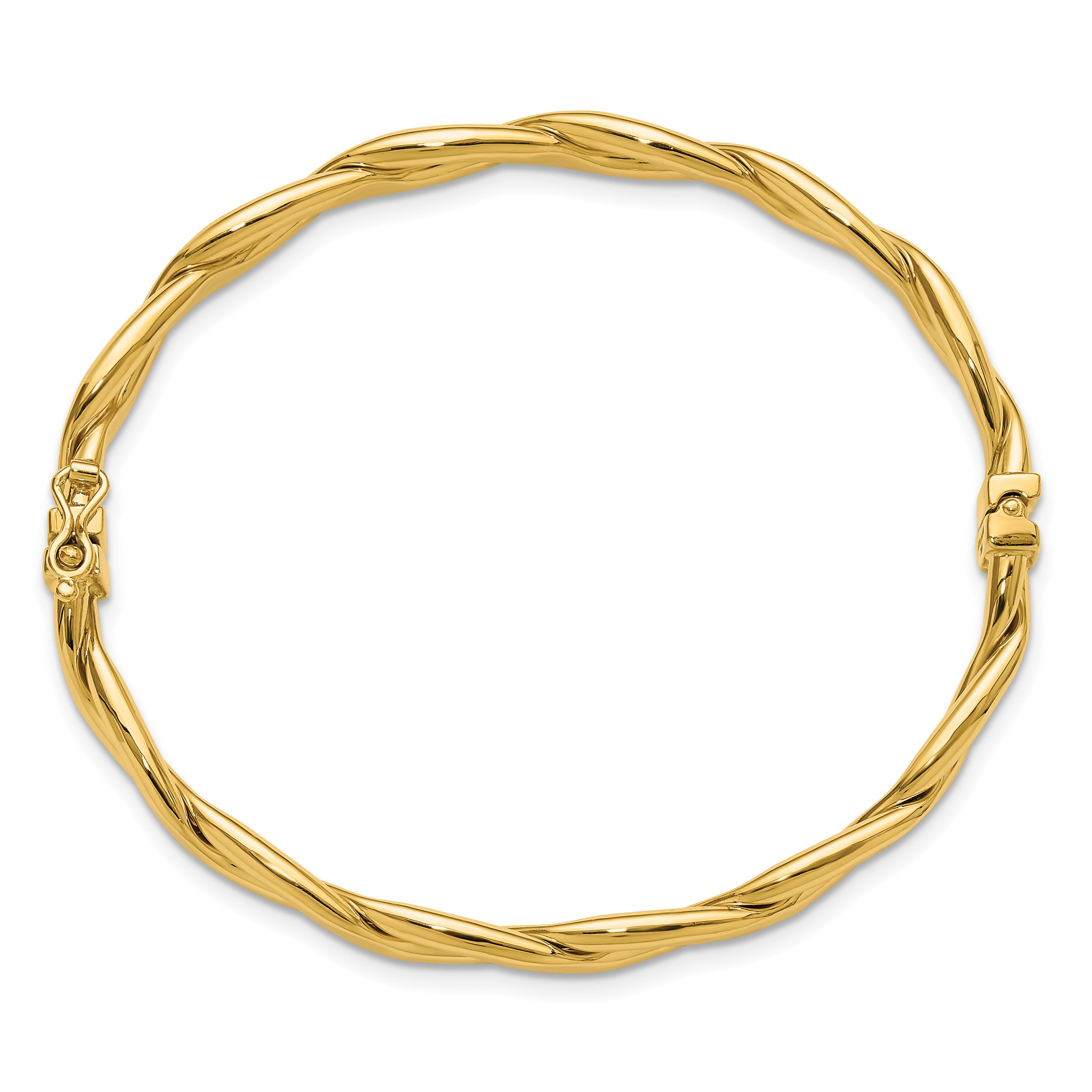 14K Polished Fancy Intertwined Hinged bangle Secondary image