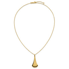 14K w/Black Enamel Polished Fancy w/1.25in ext. Necklace