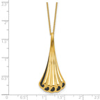 14K w/Black Enamel Polished Fancy w/1.25in ext. Necklace