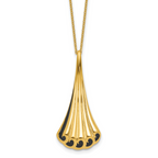 14K w/Black Enamel Polished Fancy w/1.25in ext. Necklace