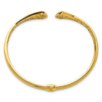 14K w/Black Enamel Polished Fancy Hinged Cuff Bangle