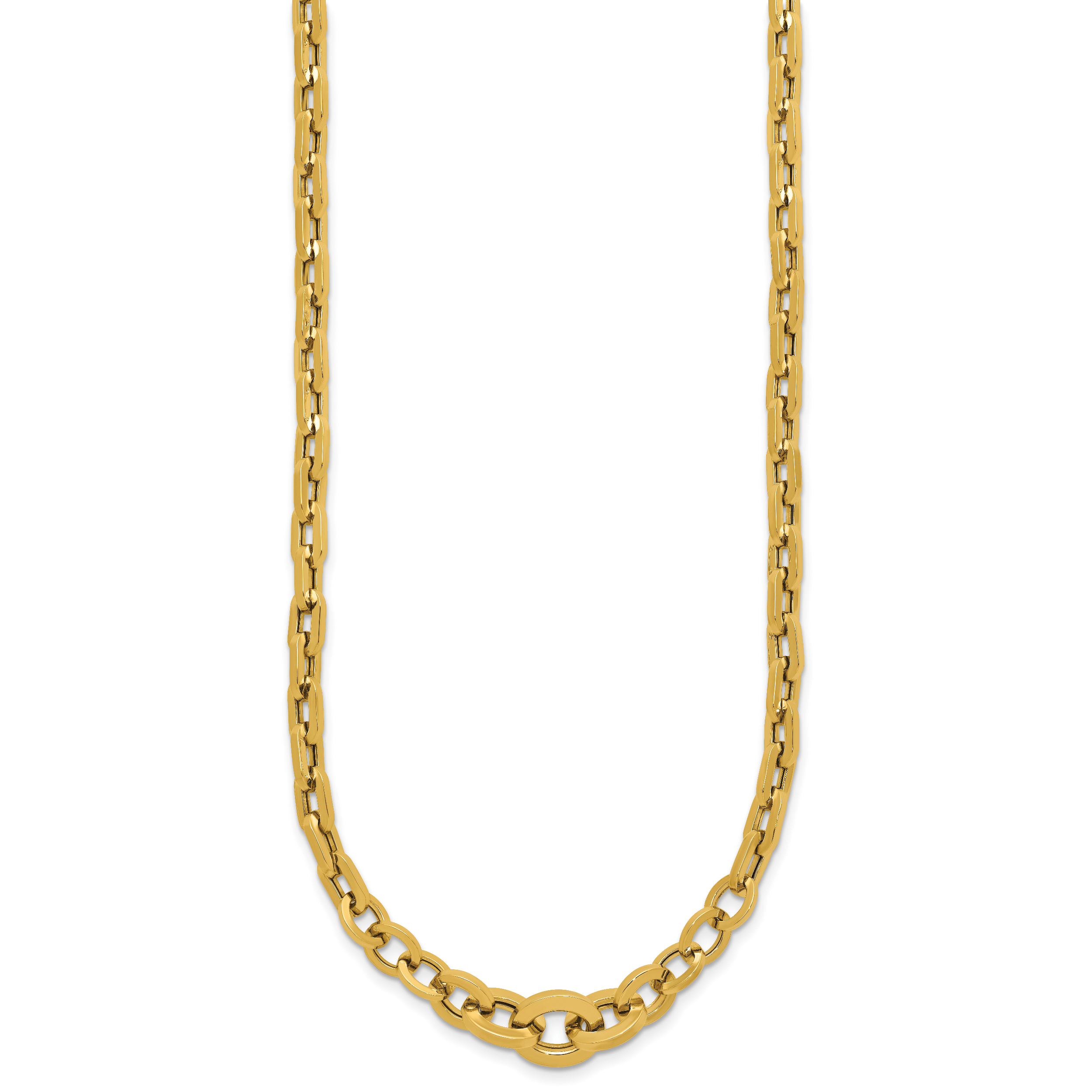 14K Polished Fancy Graduated Link Necklace Secondary image