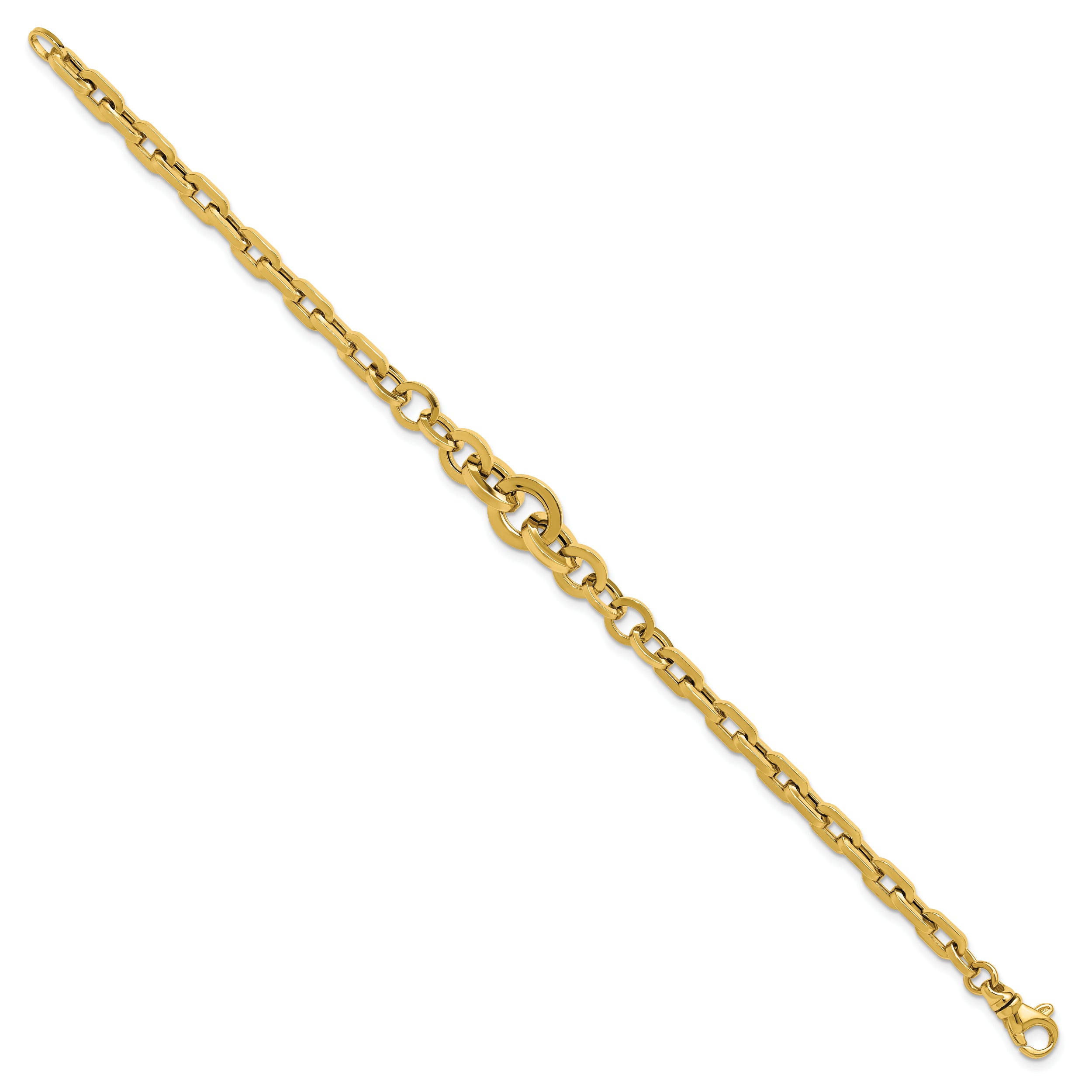 14K Polished Fancy Graduated Link Bracelet