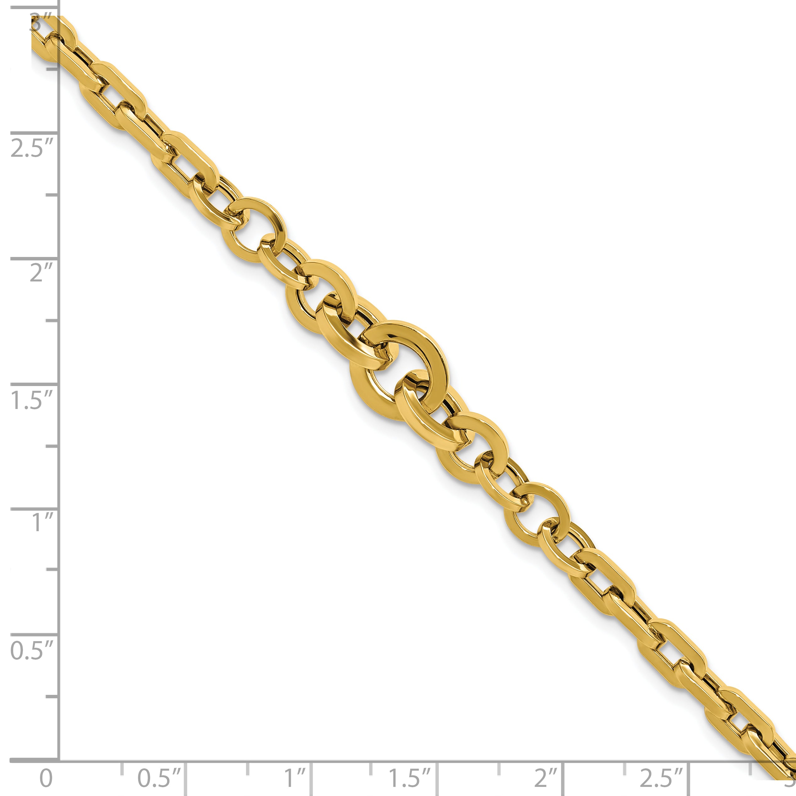 14K Polished Fancy Graduated Link Bracelet