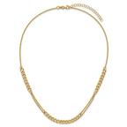 14K Polished/Dia-cut  Fancy Link w/2in ext. Necklace