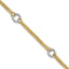 14K Two-tone Gld Polish/Dia-cut 2-Strand Circle Link w/1in ext. Br