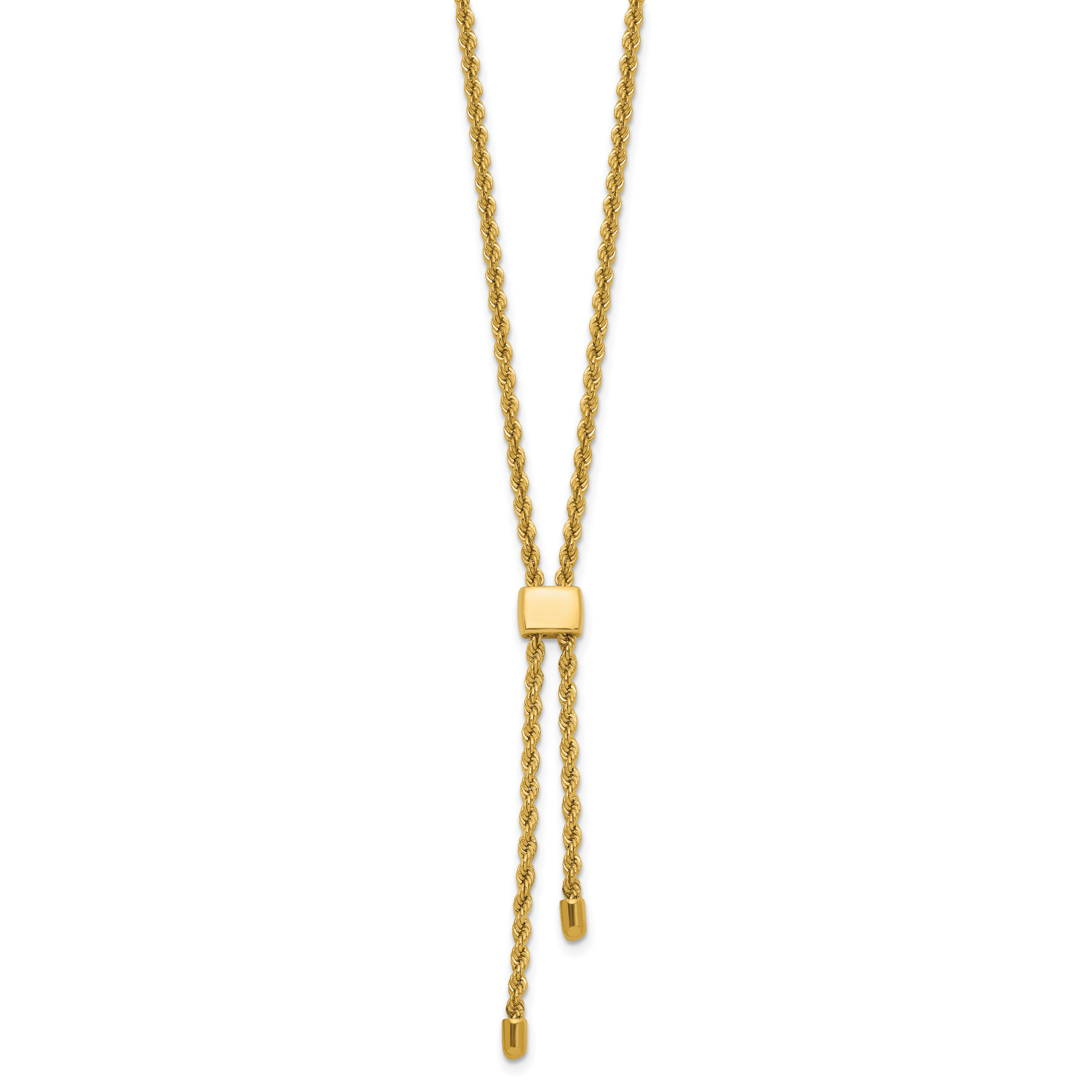 14K Polished/Dia-cut Fancy Rope Adj. up to 19in Necklace Secondary image