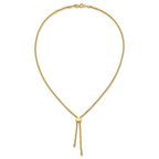 14K Polished/Dia-cut Fancy Rope Adj. up to 19in Necklace