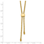 14K Polished/Dia-cut Fancy Rope Adj. up to 19in Necklace