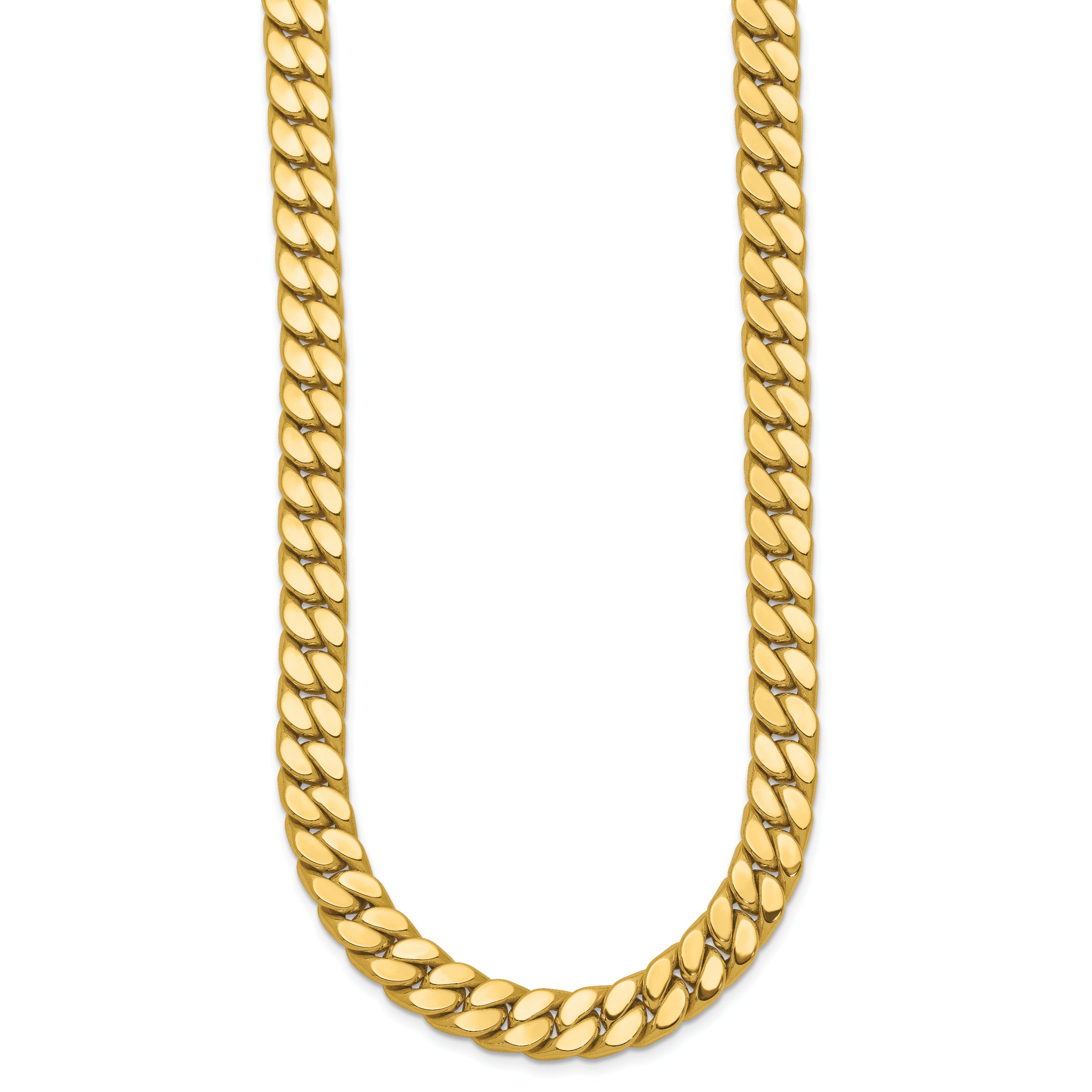 14K Two-tone CZ Polished Fancy Curb Necklace