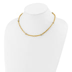 14K Two-tone CZ Polished Fancy Link Necklace