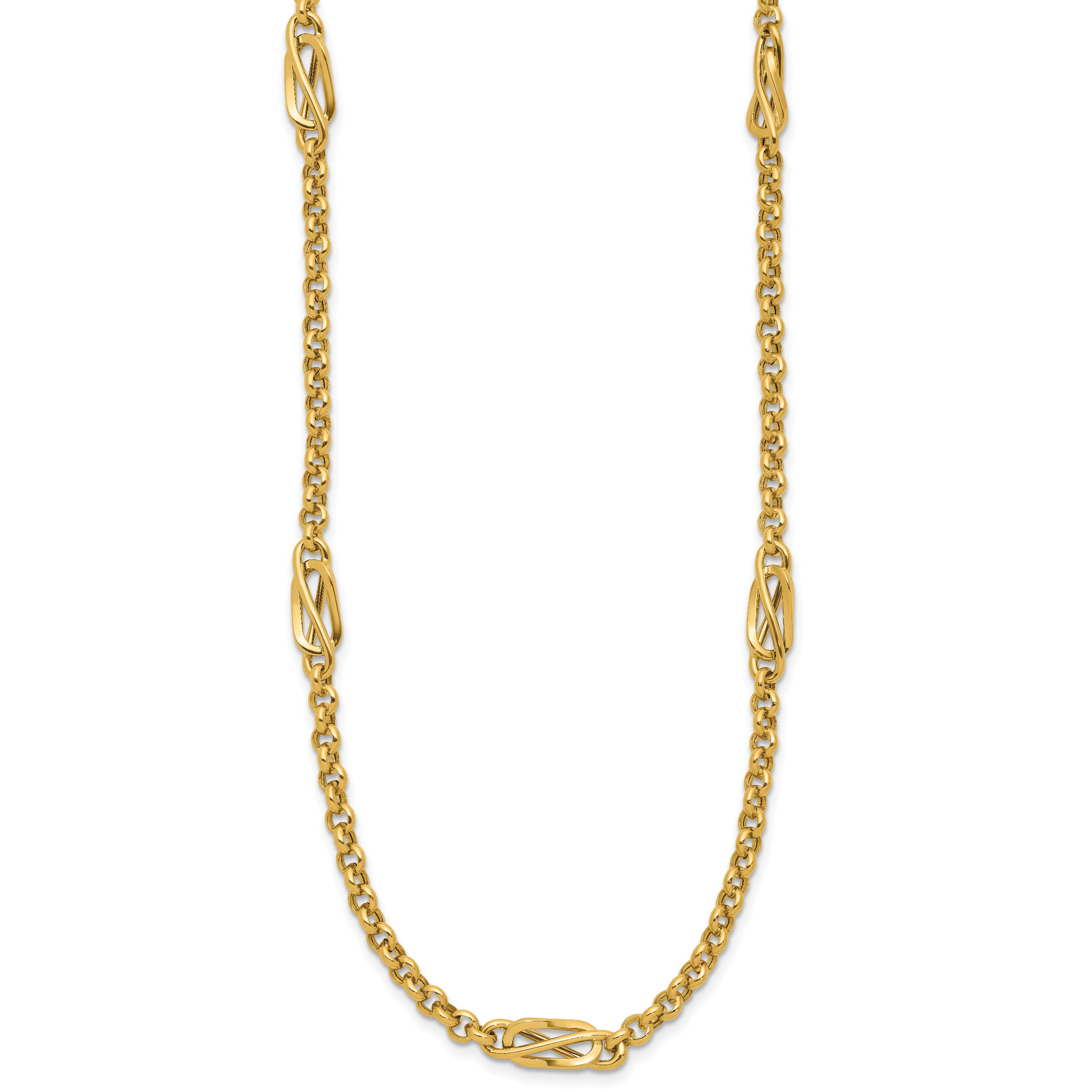 14K Polished Fancy Link Necklace Secondary image