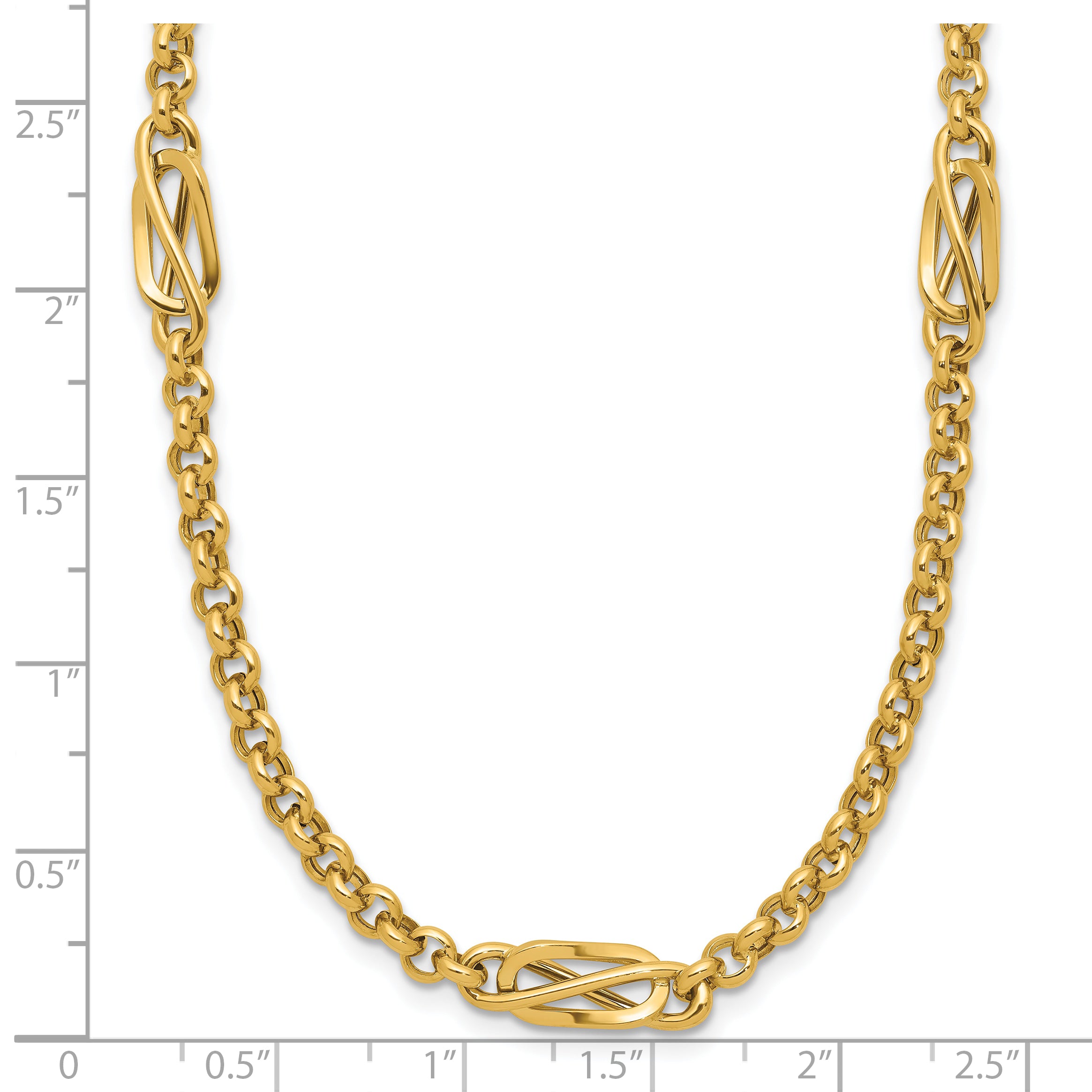 14K Polished Fancy Link Necklace