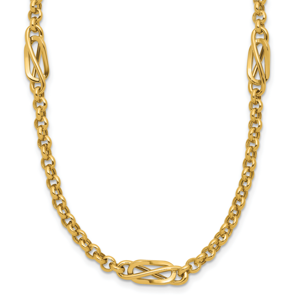 14K Polished Fancy Link Necklace