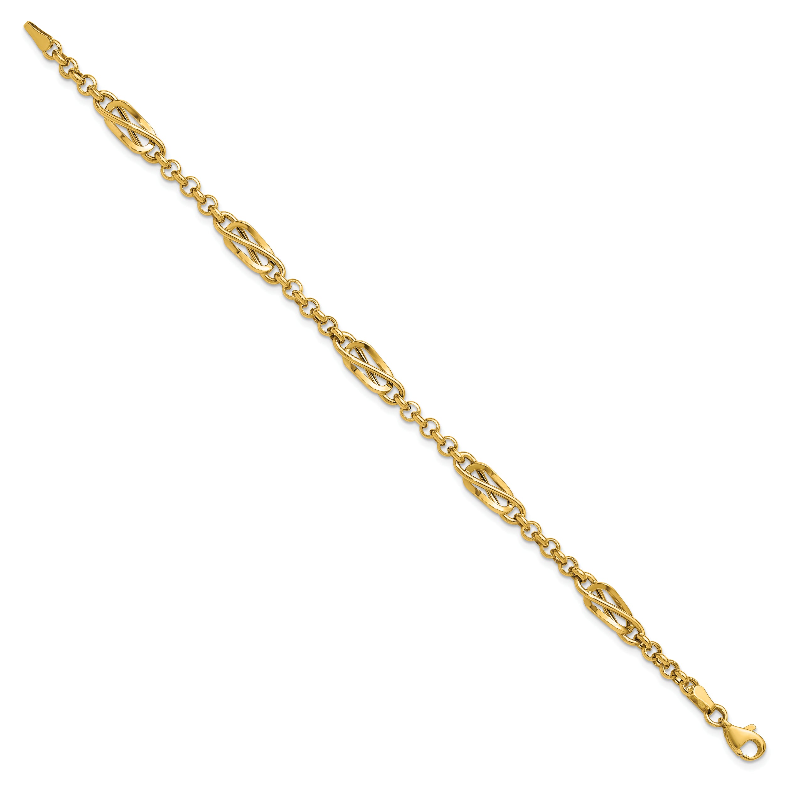 14K Polished Fancy Link Bracelet