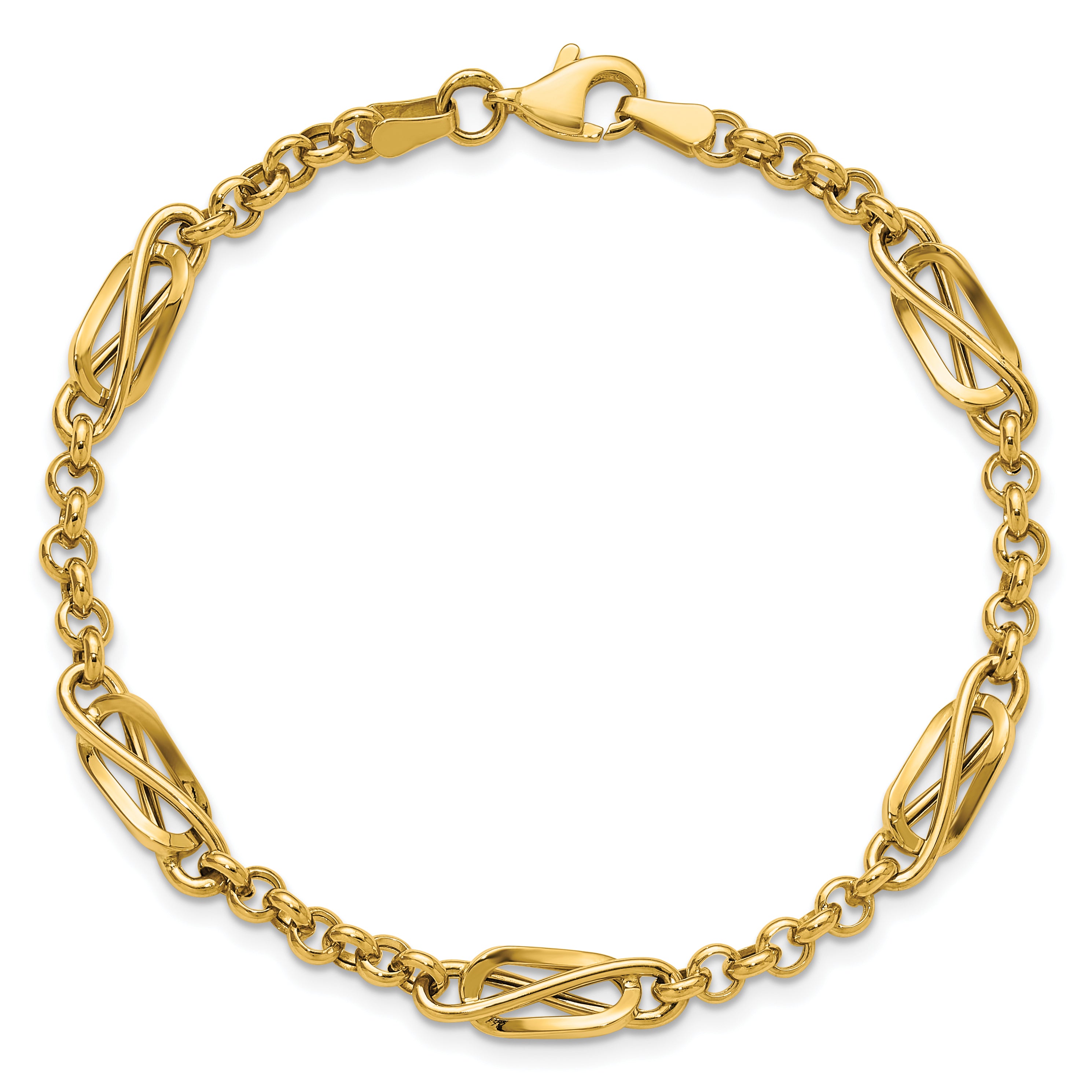 14K Polished Fancy Link Bracelet