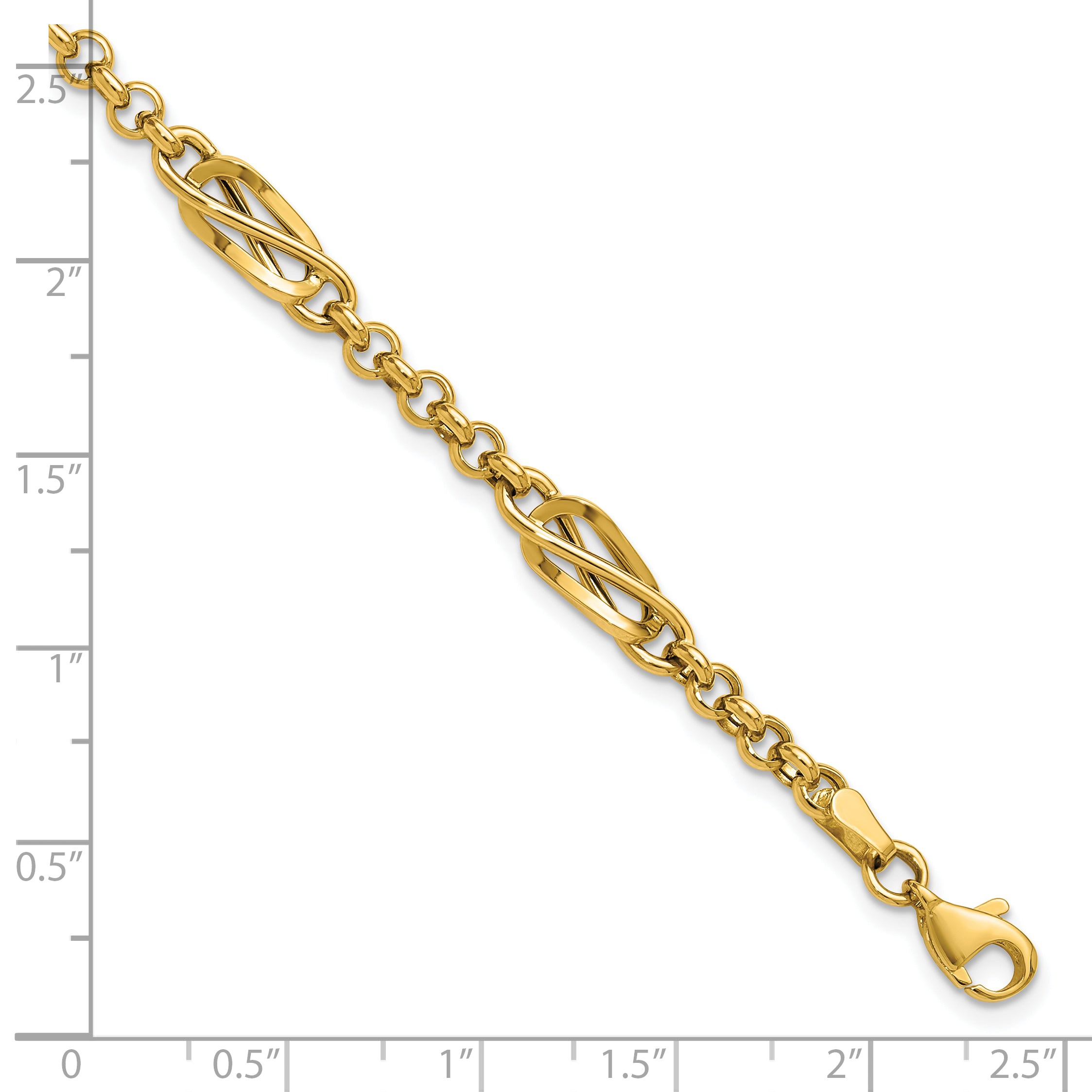 14K Polished Fancy Link Bracelet