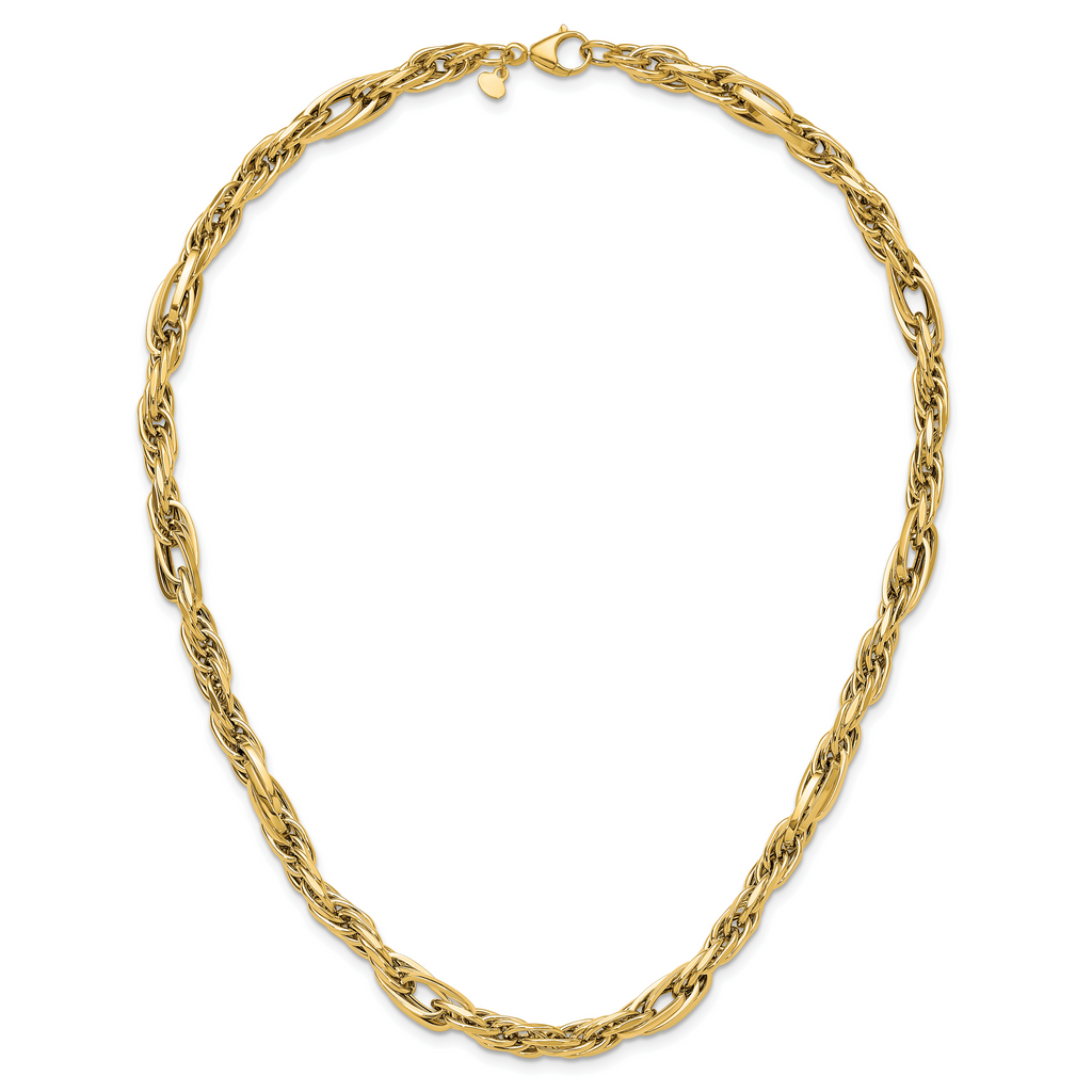 14K Polished Fancy Link Necklace
