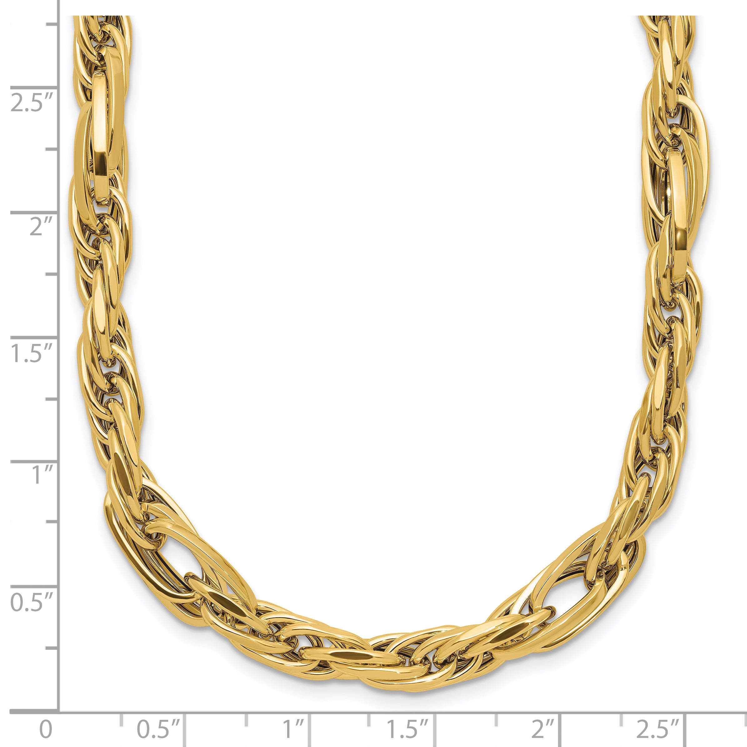 14K Polished Fancy Link Necklace