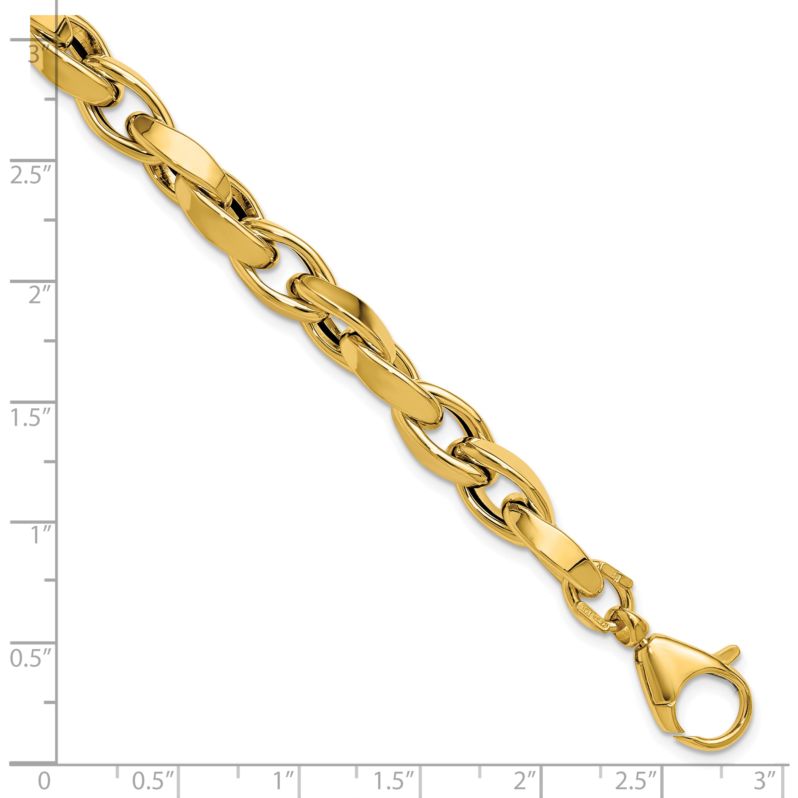 14K Polished Fancy Twisted Link Bracelet